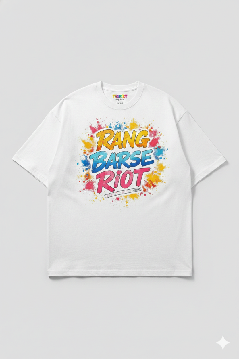 Rang Riot Oversized T-Shirt – Holi Vibe Edition | Unisex Streetwear