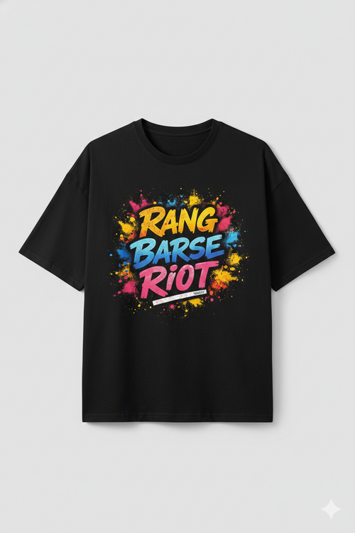 Rang Riot Oversized T-Shirt – Holi Vibe Edition | Unisex Streetwear
